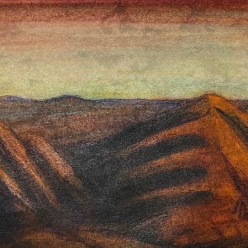 Artwork by Rod Hayes titled West McDonnell Range.