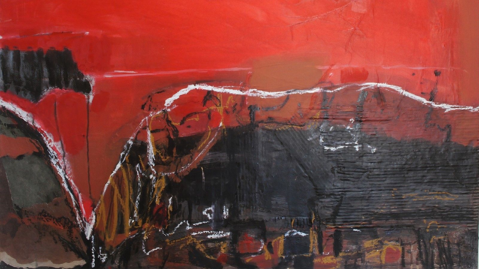 Artwork by Geoffrey Odgers titled Elephant Rock One Tree Beach Red Brown 2023.jpg banner image