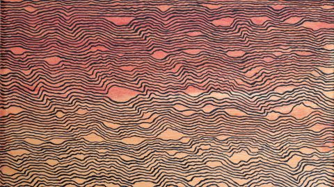 Artwork by Natalie Bateman titled Timeless Land Layers. Detail.