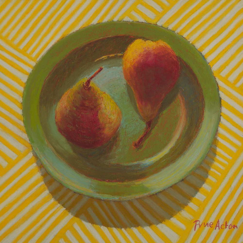 Image Artwork by Prue Acton titled Pears green plate.